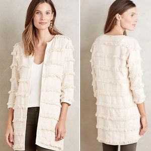 Anthropologie Harlyn Fringe Car Coat
